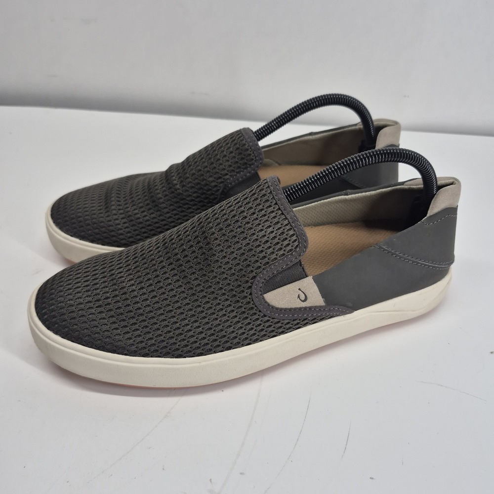 OluKai Lae ahi Shoes Mens 10 Casual Slip On Comfort Sneakers Brown Mesh Low Top